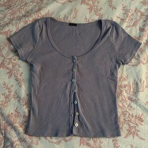 Brandy Melville Purple Zelly Short Sleeve Baby Tee